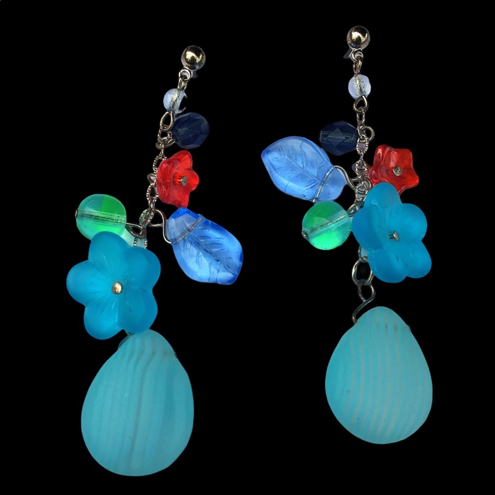 Czech Glass Vintage Drop Earrings